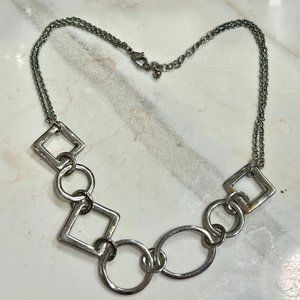 Silver Geometric Shapes Necklace